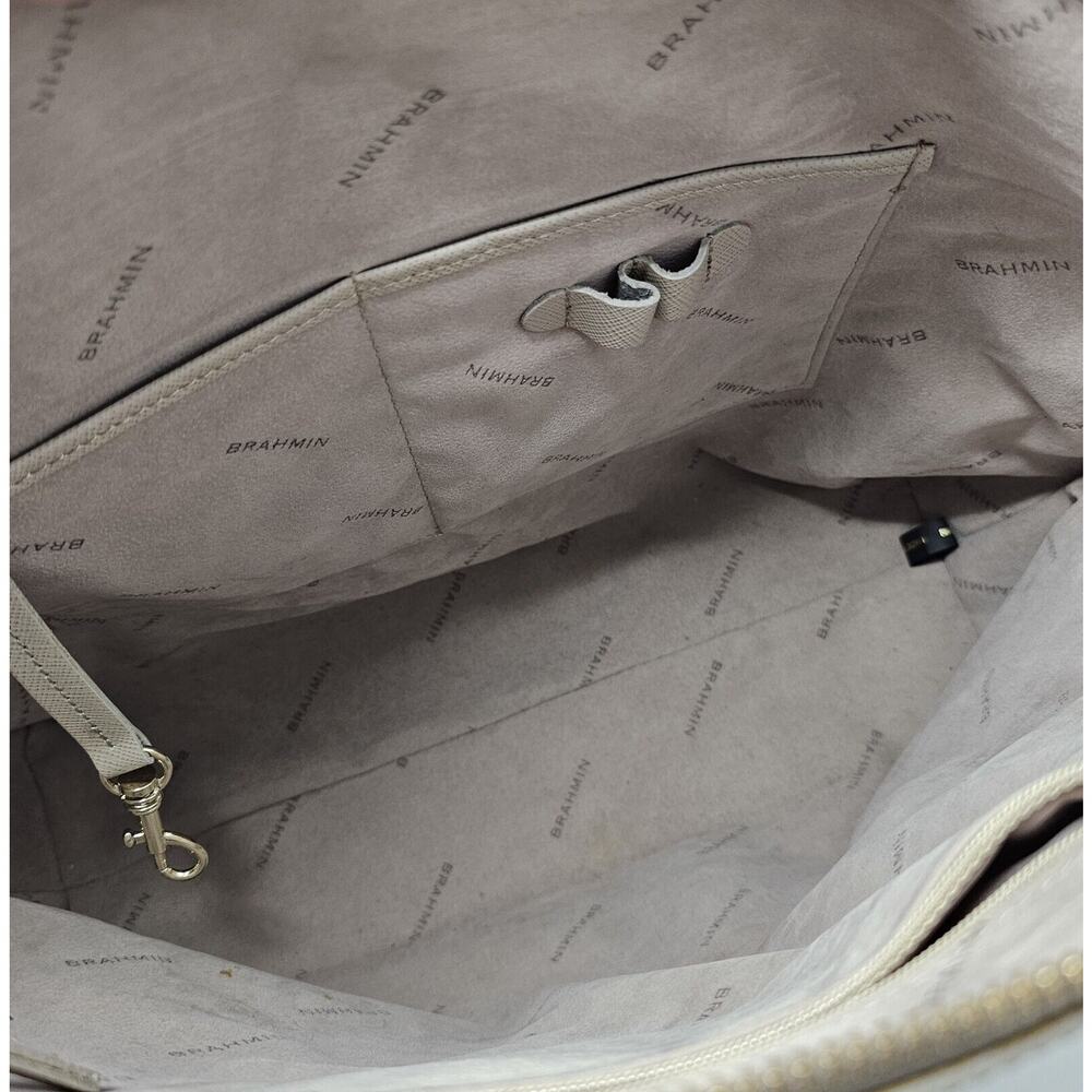 Brahmin Large Duxbury Satchel Bag in Macaroon Lady Vineyard Croc - Picture 7 of 9